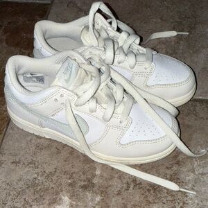 Kids Nike Cream and White dunk Sneakers